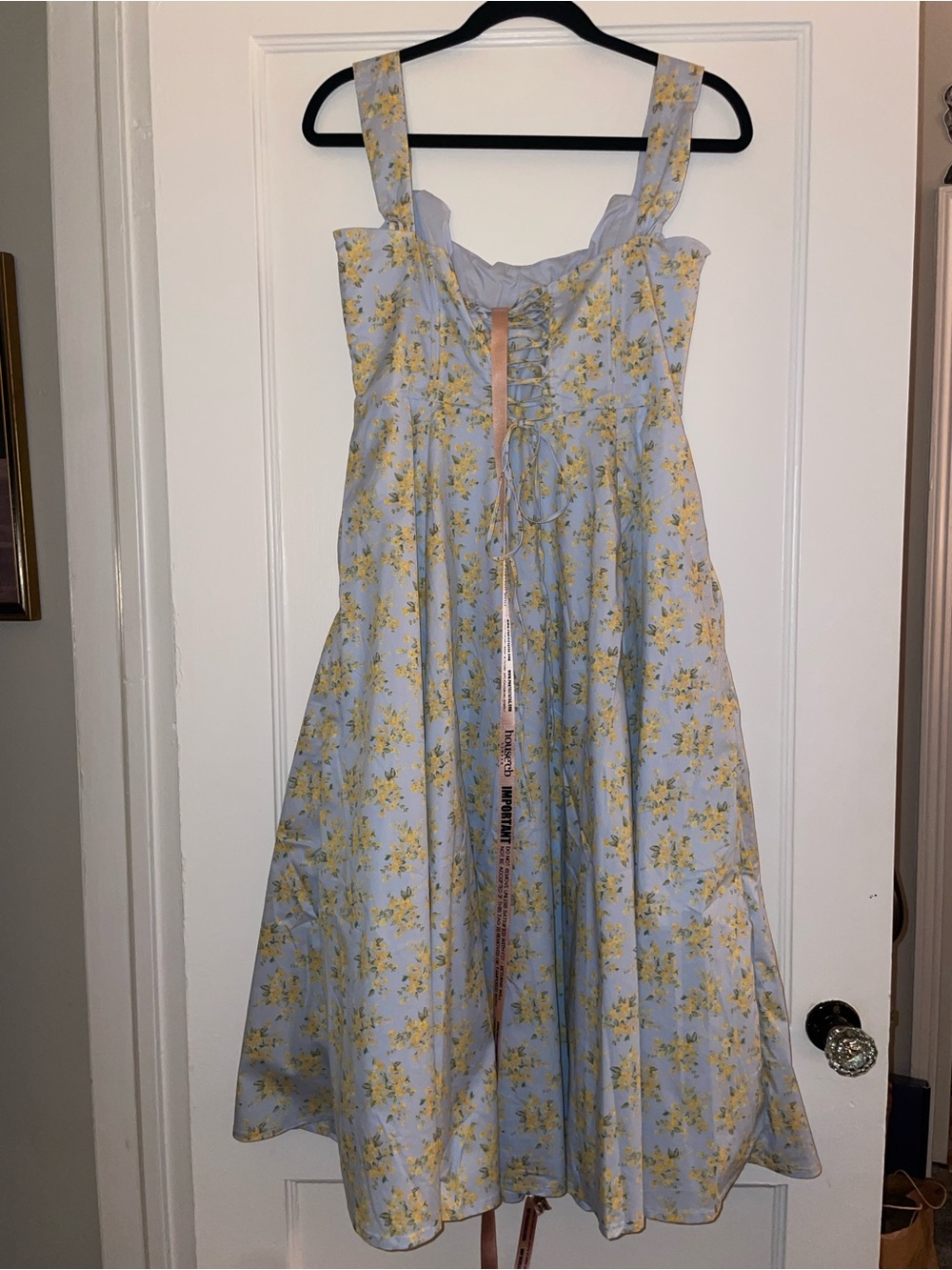 House of CB NET Light Blue and Yellow Floral Midi Dress - Picture 6 of 10